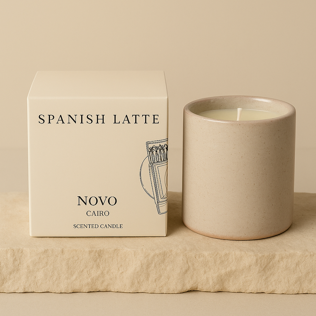 NOVO Spanish Latte Candle - Warm Aromas of Creamy Espresso